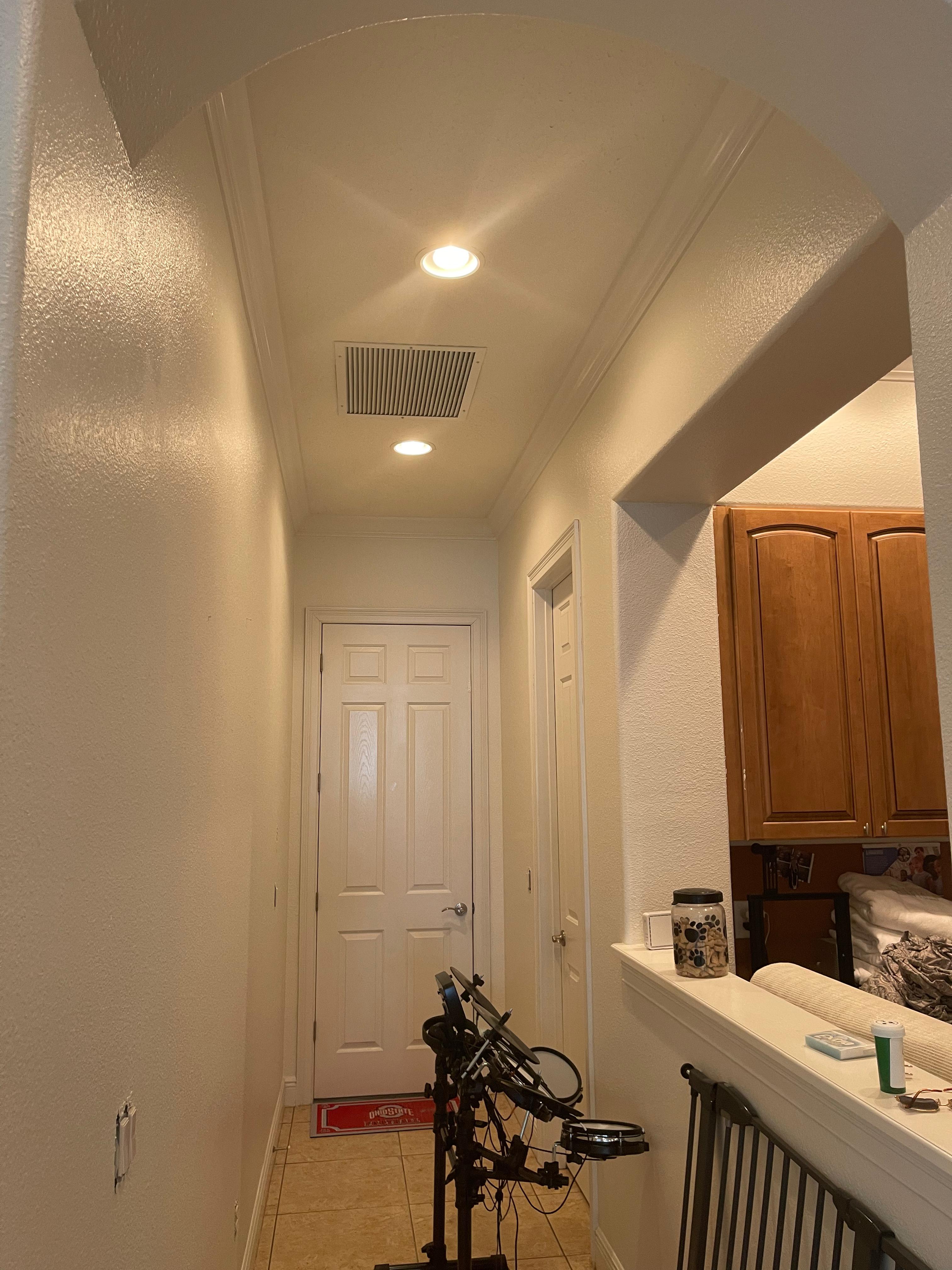 White hallway interior after painting